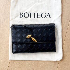 Bottega Veneta Andiamo Pouch On Chain Black